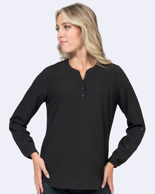 1035 Stretch Blouse with 3/4 Roll