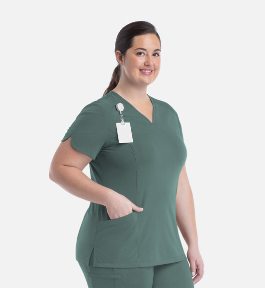 20302 Women’s Curved V-Neck Top