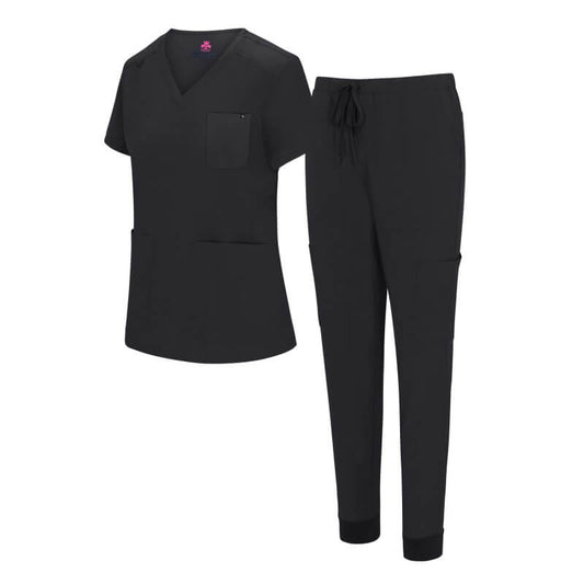 4889 WOMENS 10 POCKET COOL STRETCH JOGGER SCRUB SET