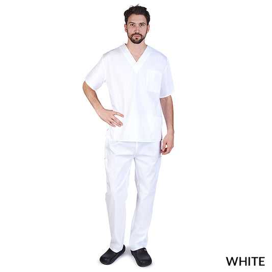BP102 UNISEX SOLID V-NECK SCRUB SET
