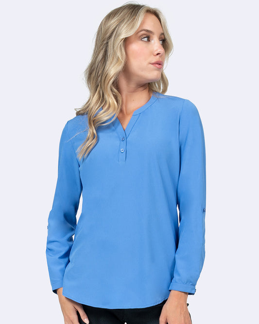 1035 Stretch Blouse with 3/4 Roll