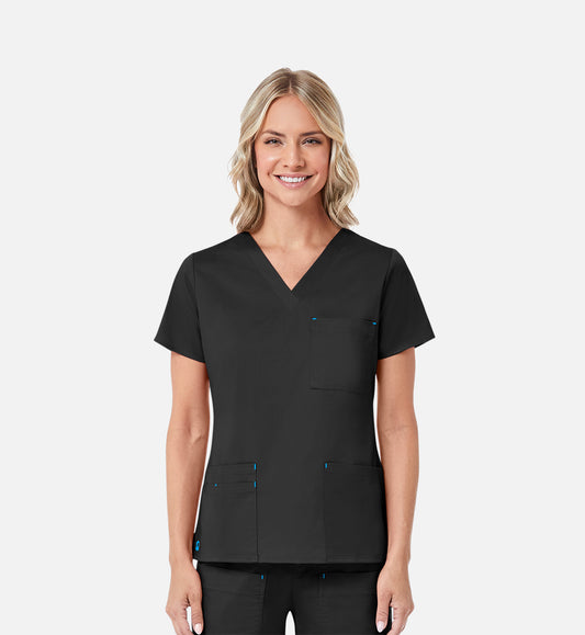 1202 3 Pocket V-Neck Top