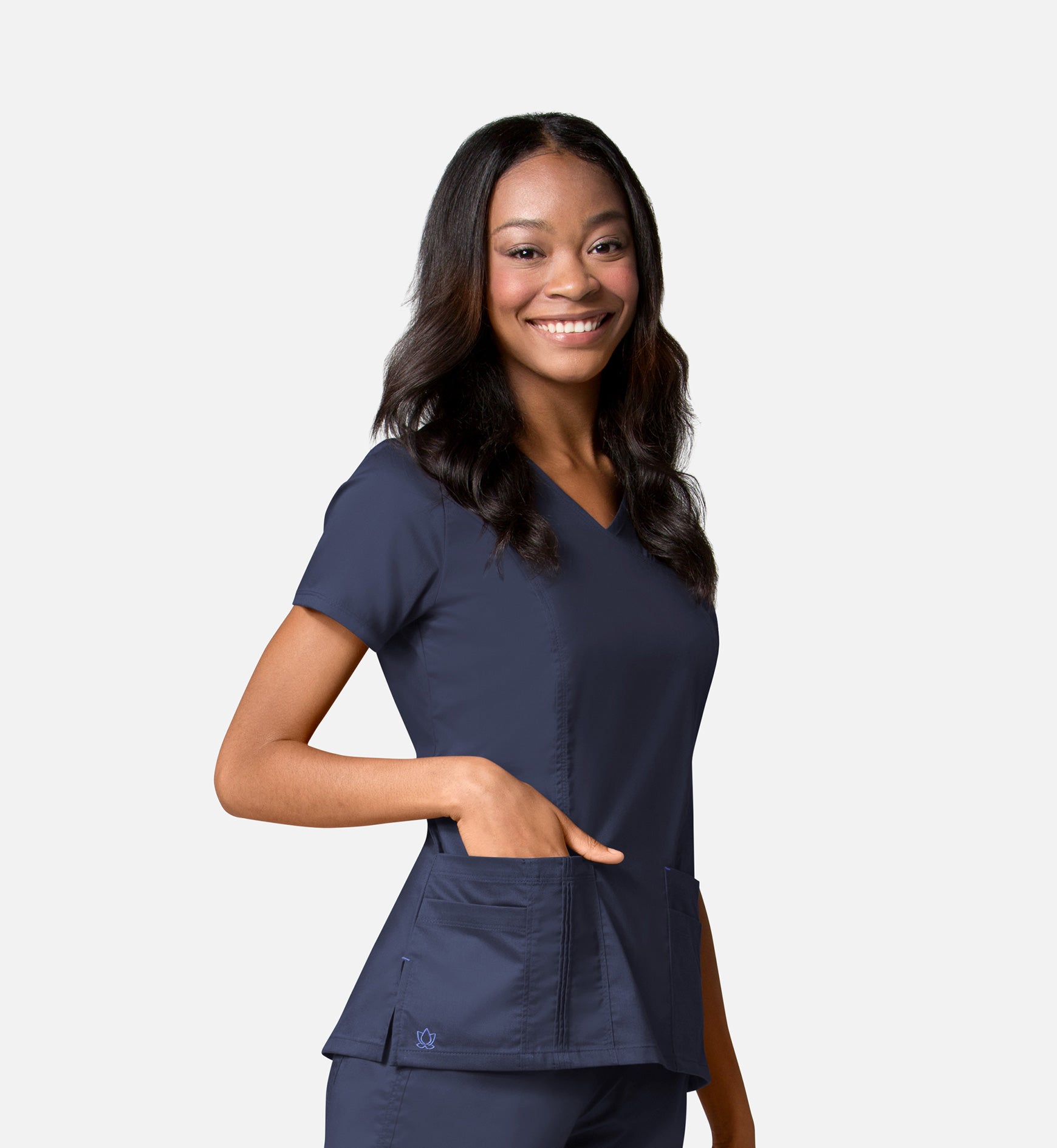 1302 Pintuck Mock Wrap Top – Classique Scrubs