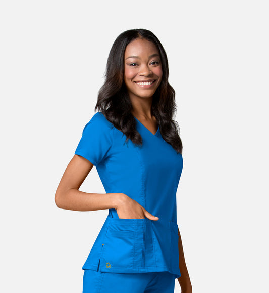 1302 Pintuck Mock Wrap Top