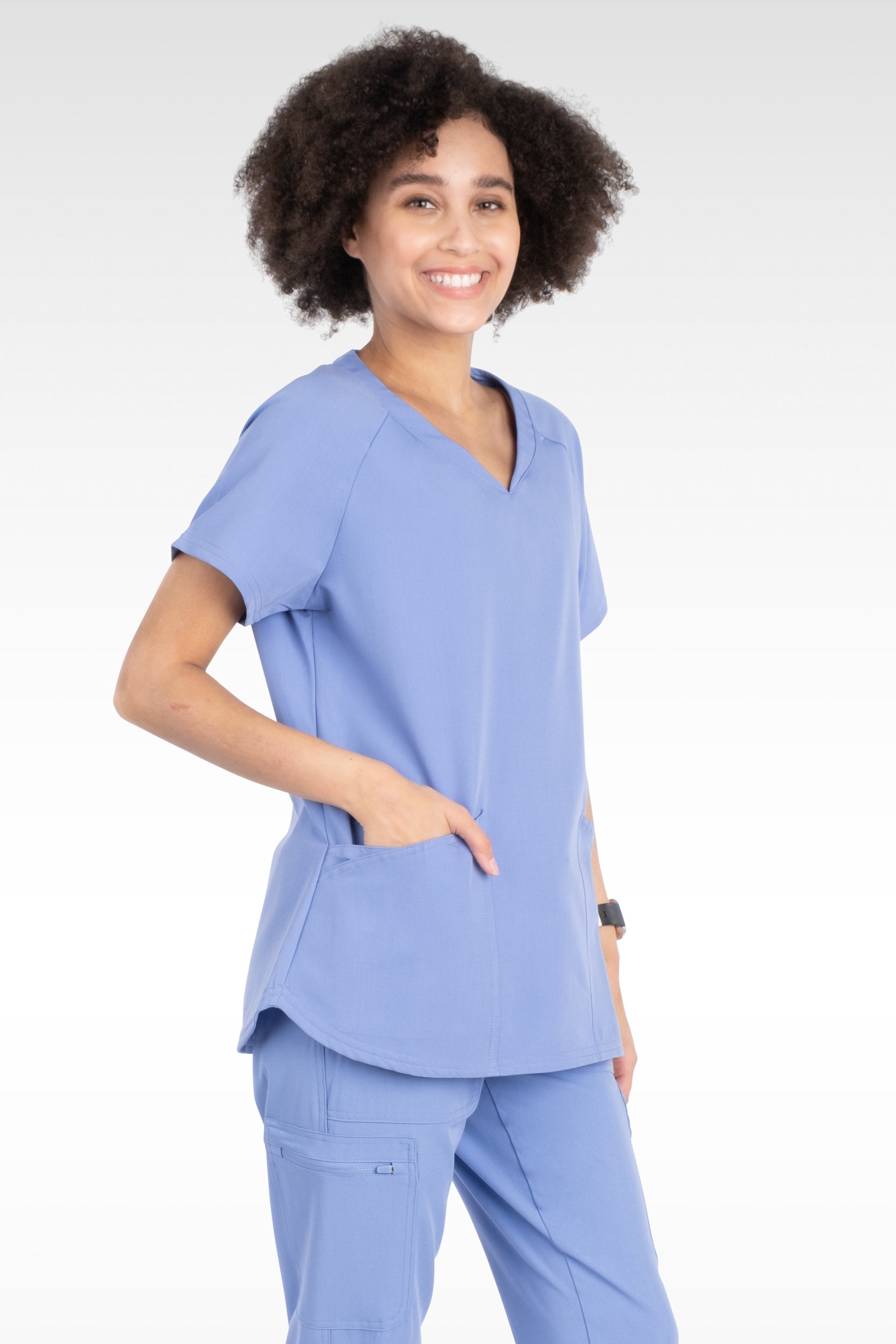 Bali Womens Sporty V-Neck Raglan Sleeve Top (14020)