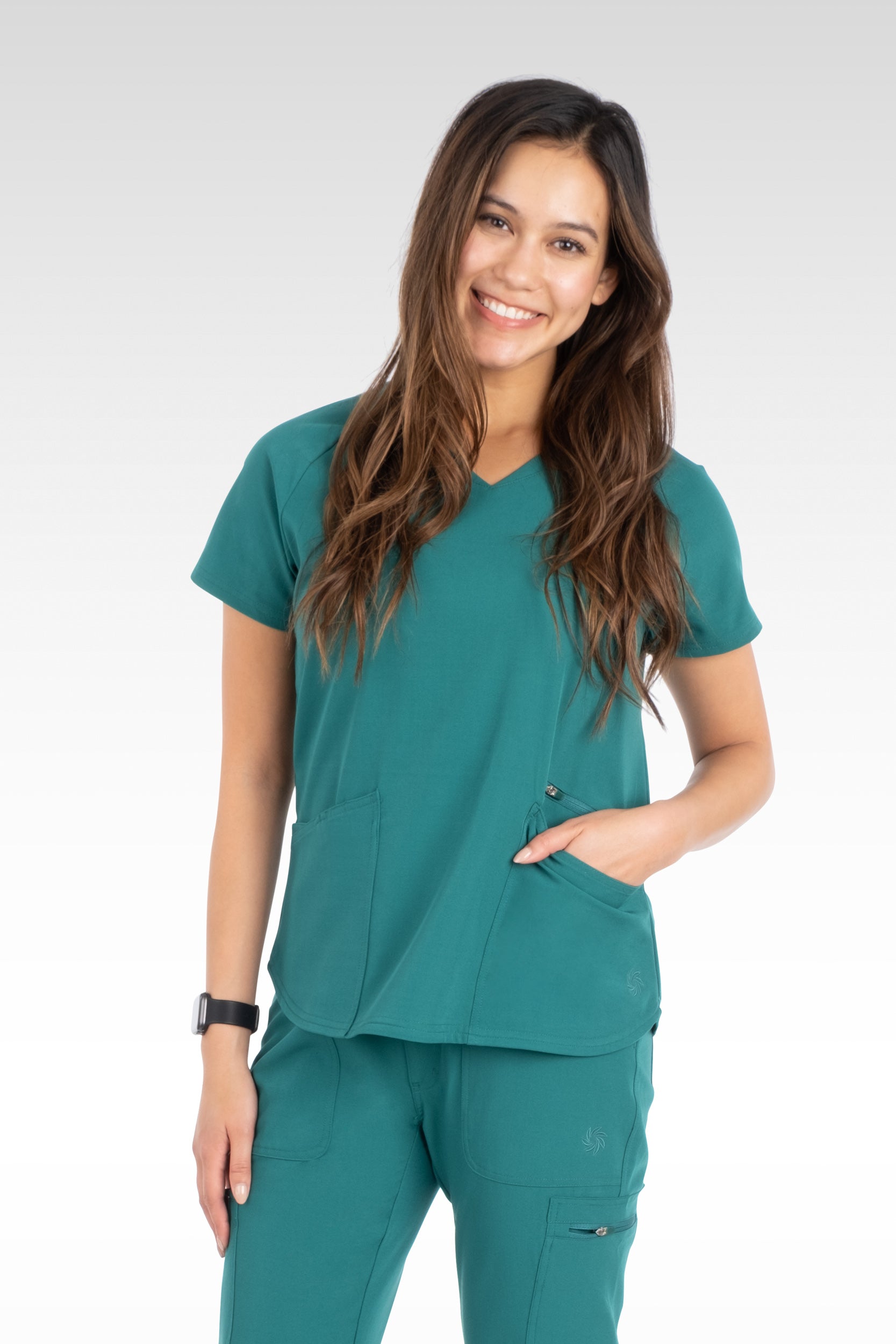 Bali Womens Sporty V-Neck Raglan Sleeve Top (14020)