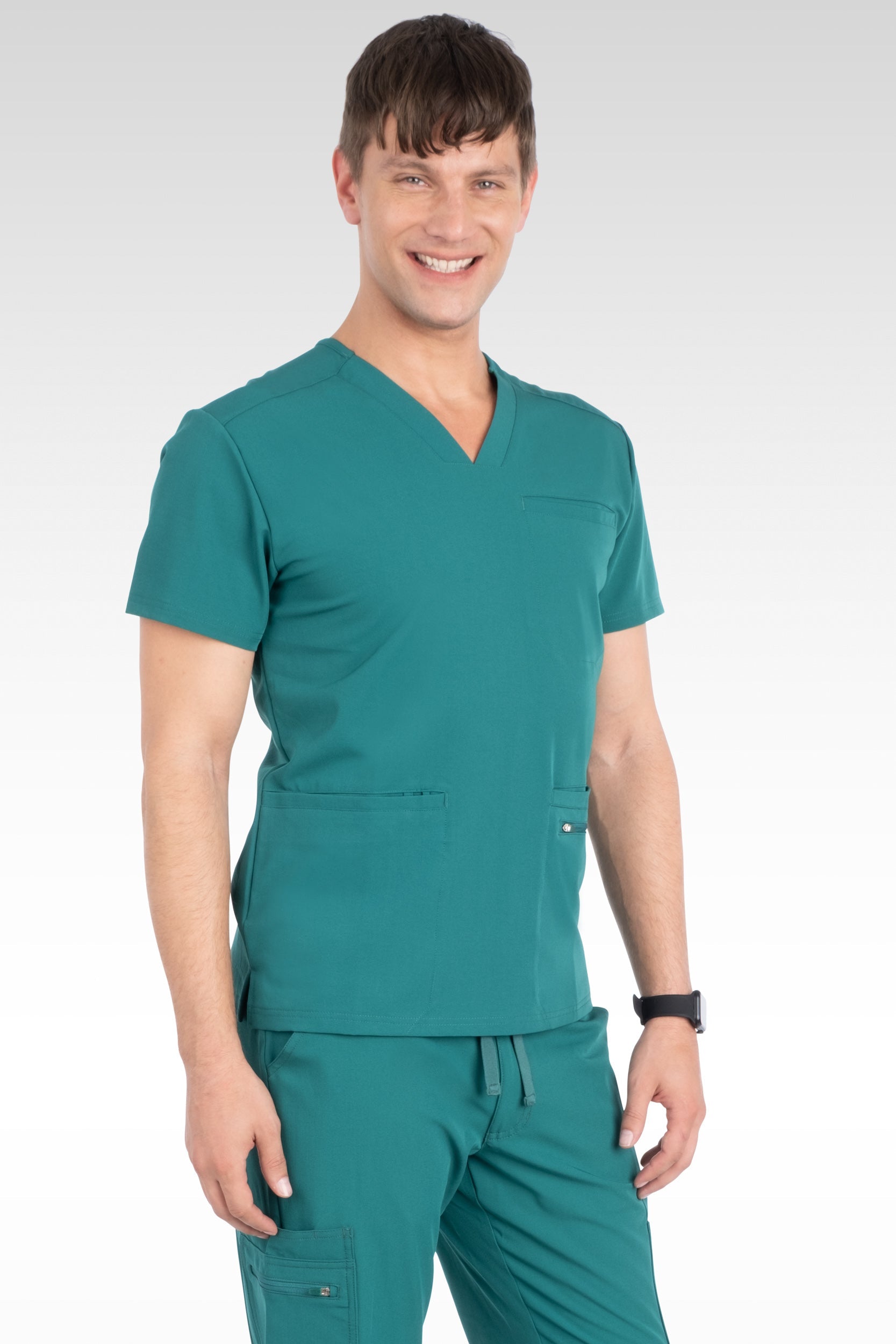 Clyde Mens V-Neck with Welt Pockets Top (15070)