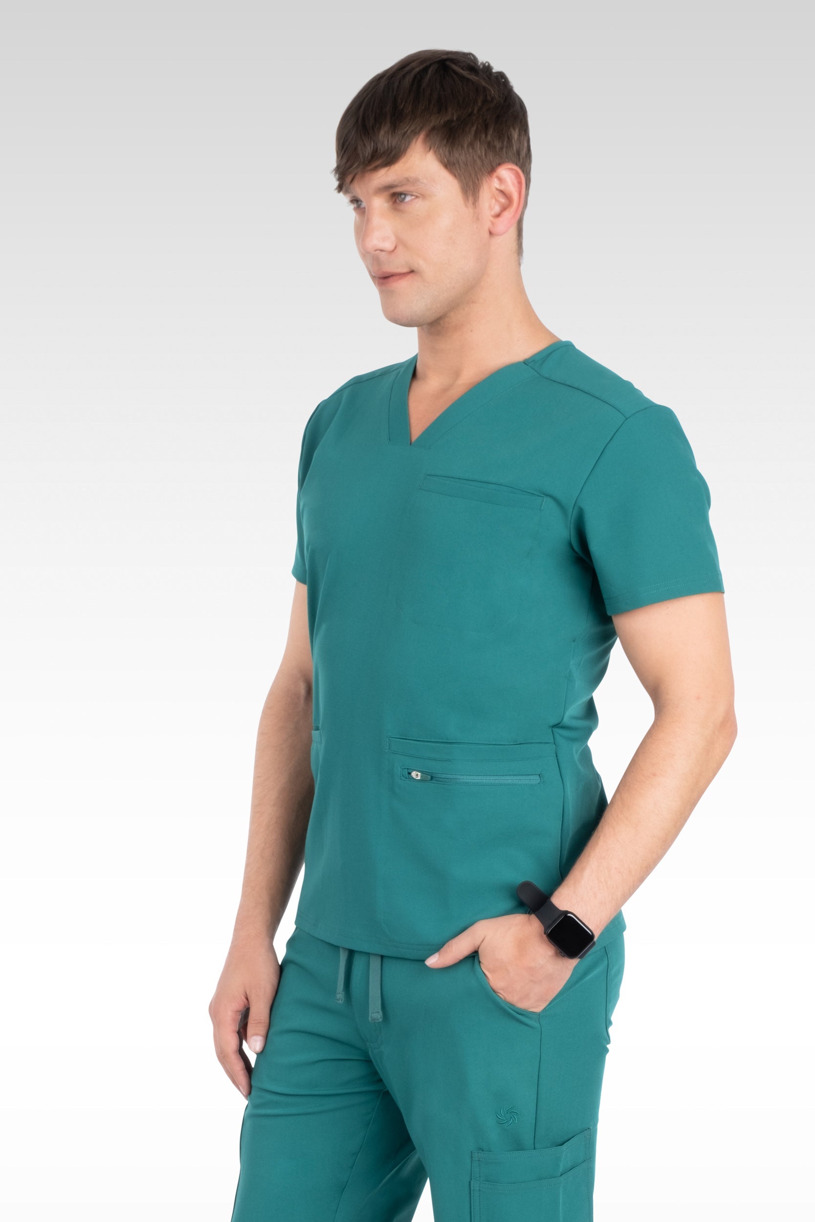 Clyde Mens V-Neck with Welt Pockets Top (15070)