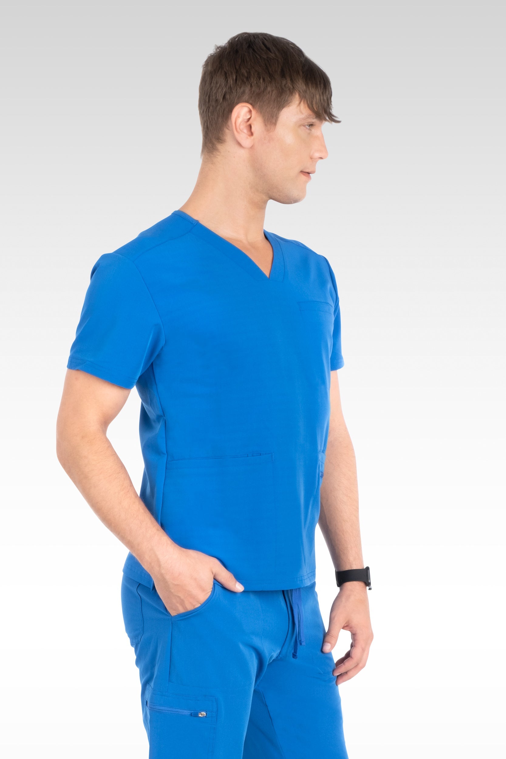 Clyde Mens V-Neck with Welt Pockets Top (15070)