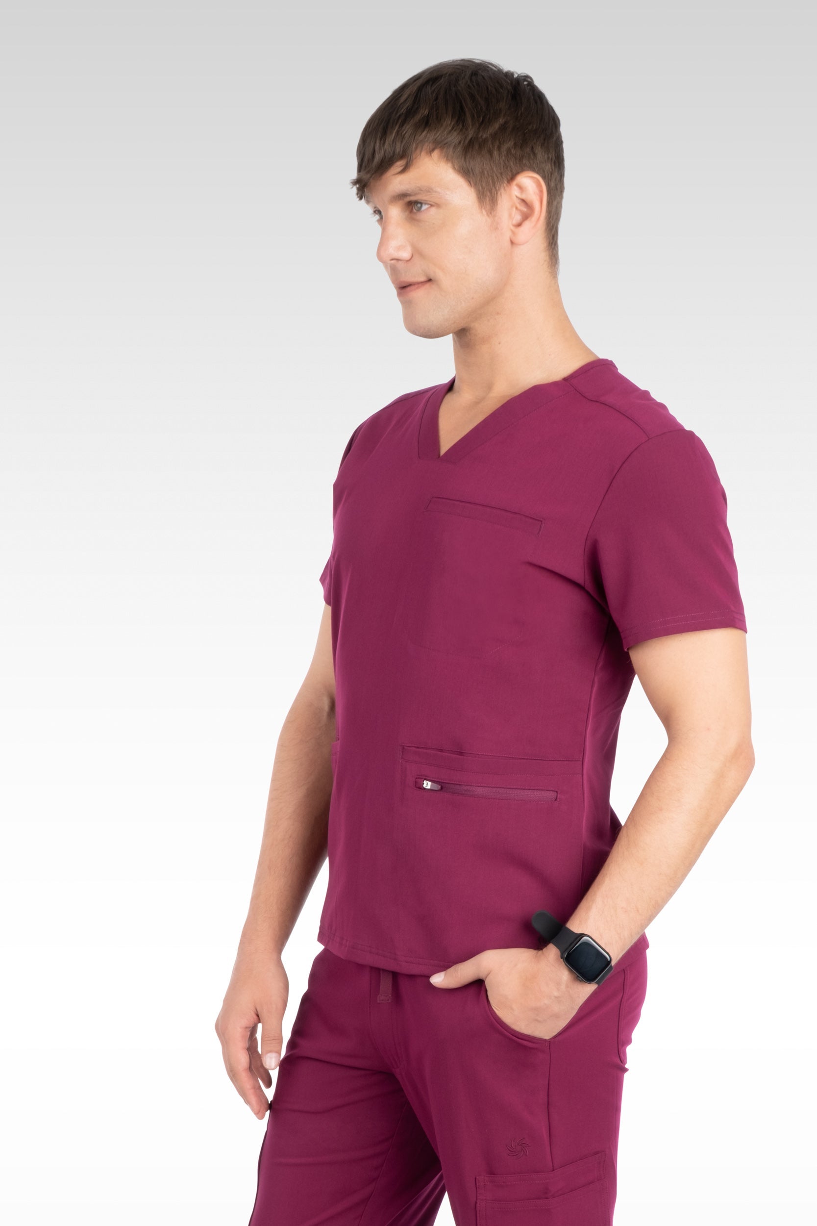 Clyde Mens V-Neck with Welt Pockets Top (15070)