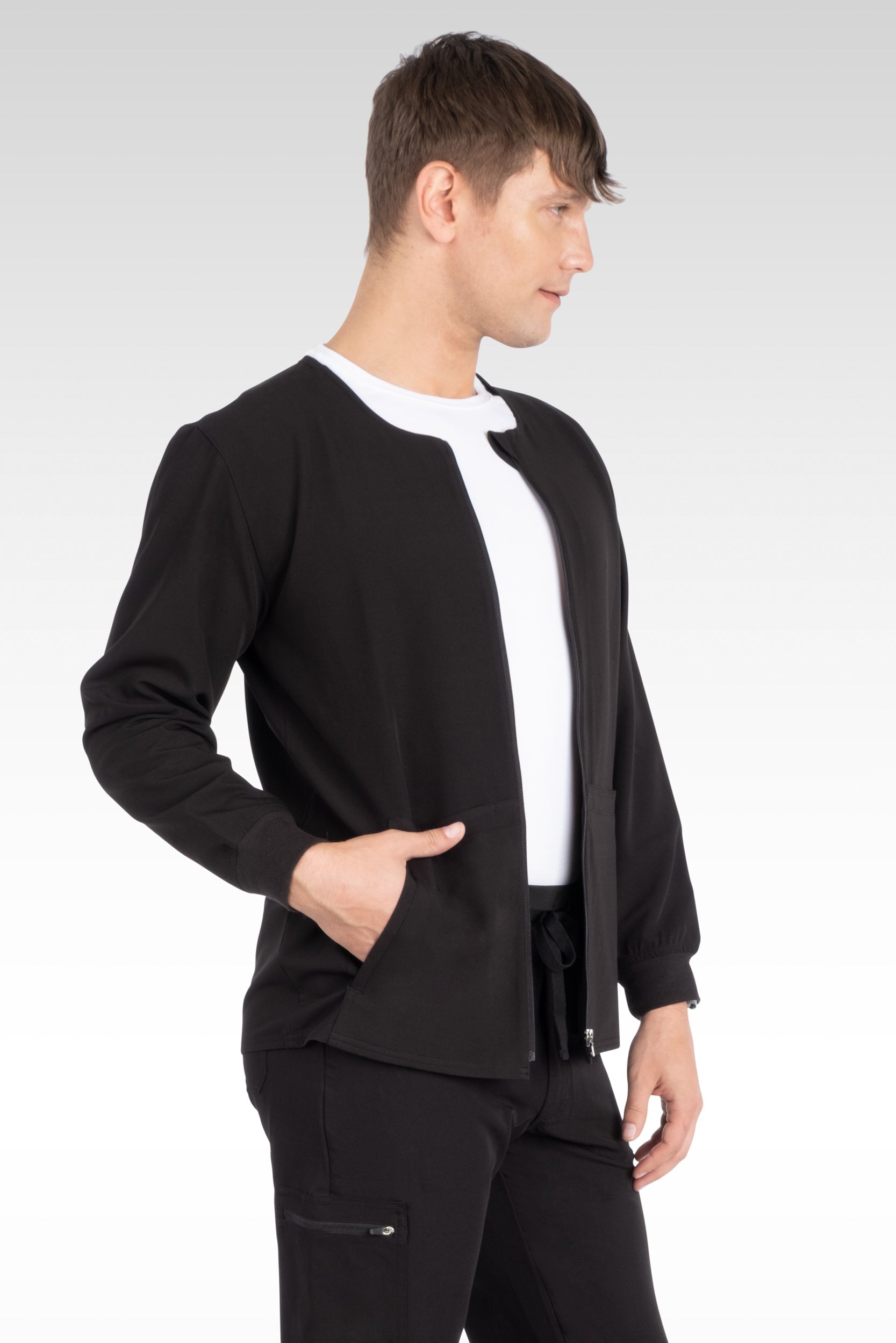 Rio Mens Round Neck Zipped Jacket with 4 Pockets (18080)