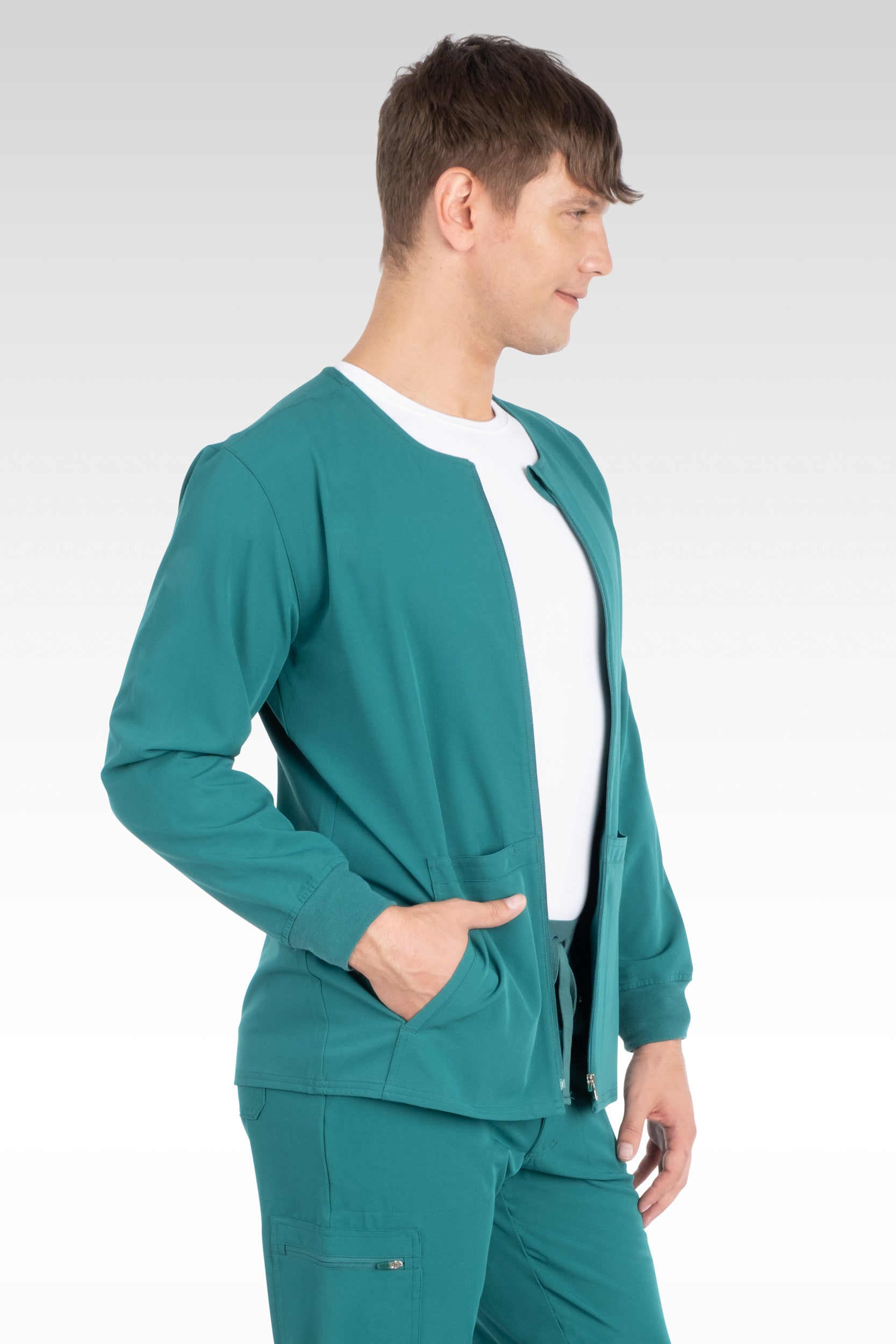 Rio Mens Round Neck Zipped Jacket with 4 Pockets (18080)