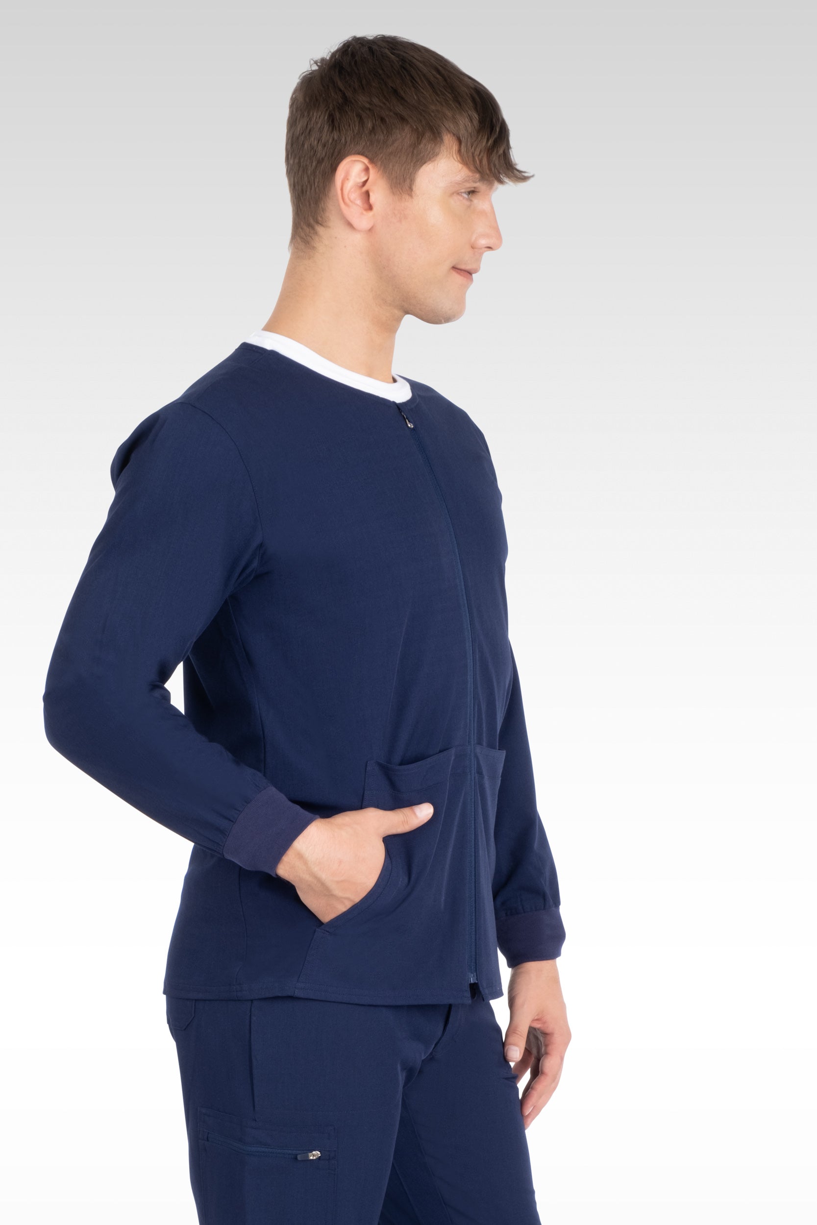 Rio Mens Round Neck Zipped Jacket with 4 Pockets (18080)