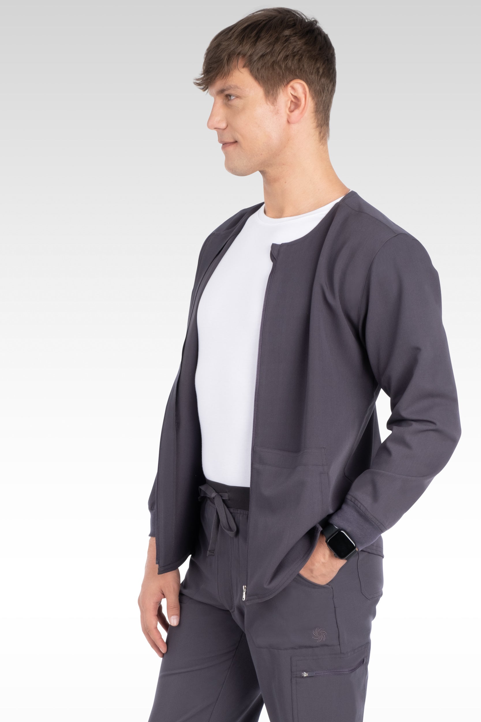 Rio Mens Round Neck Zipped Jacket with 4 Pockets (18080)