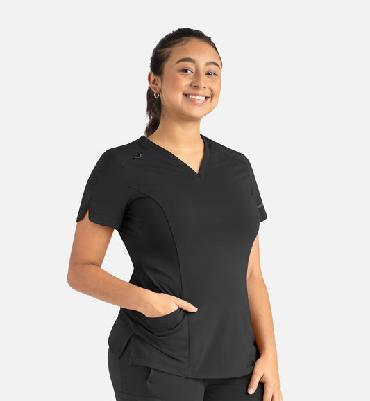 20302 Women’s Curved V-Neck Top