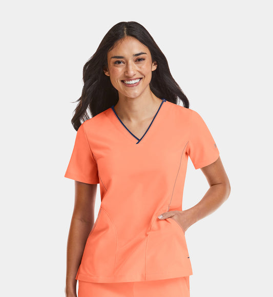 4510 Women’s Contrast V-Neck Top