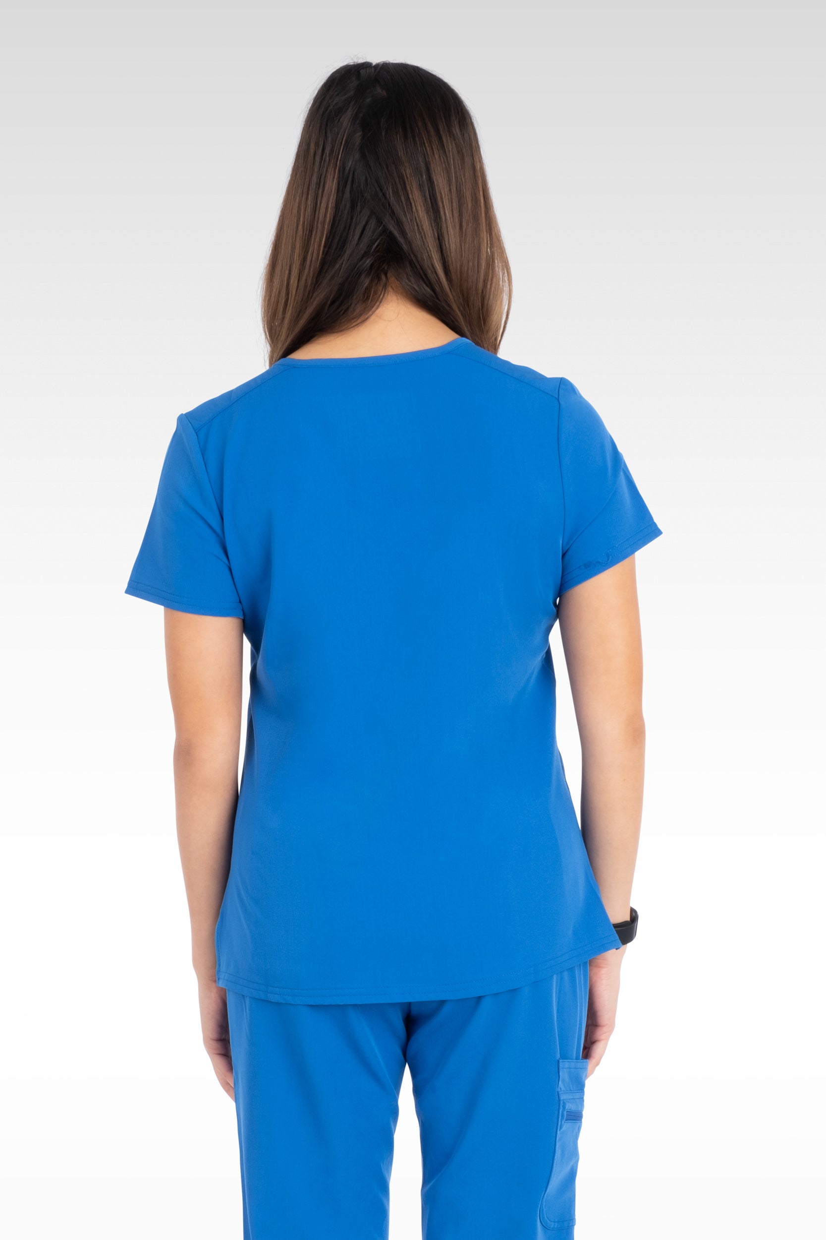 Nile Womens Top Rounded V-Neck with 4 Pockets (94002)