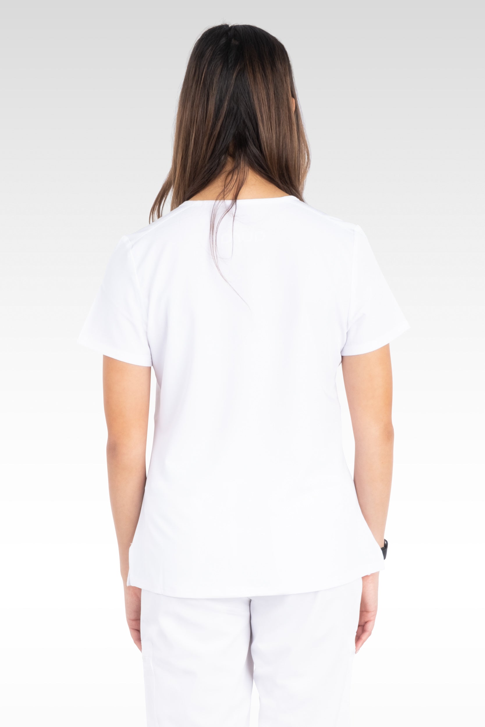Nile Womens Top Rounded V-Neck with 4 Pockets (94002)