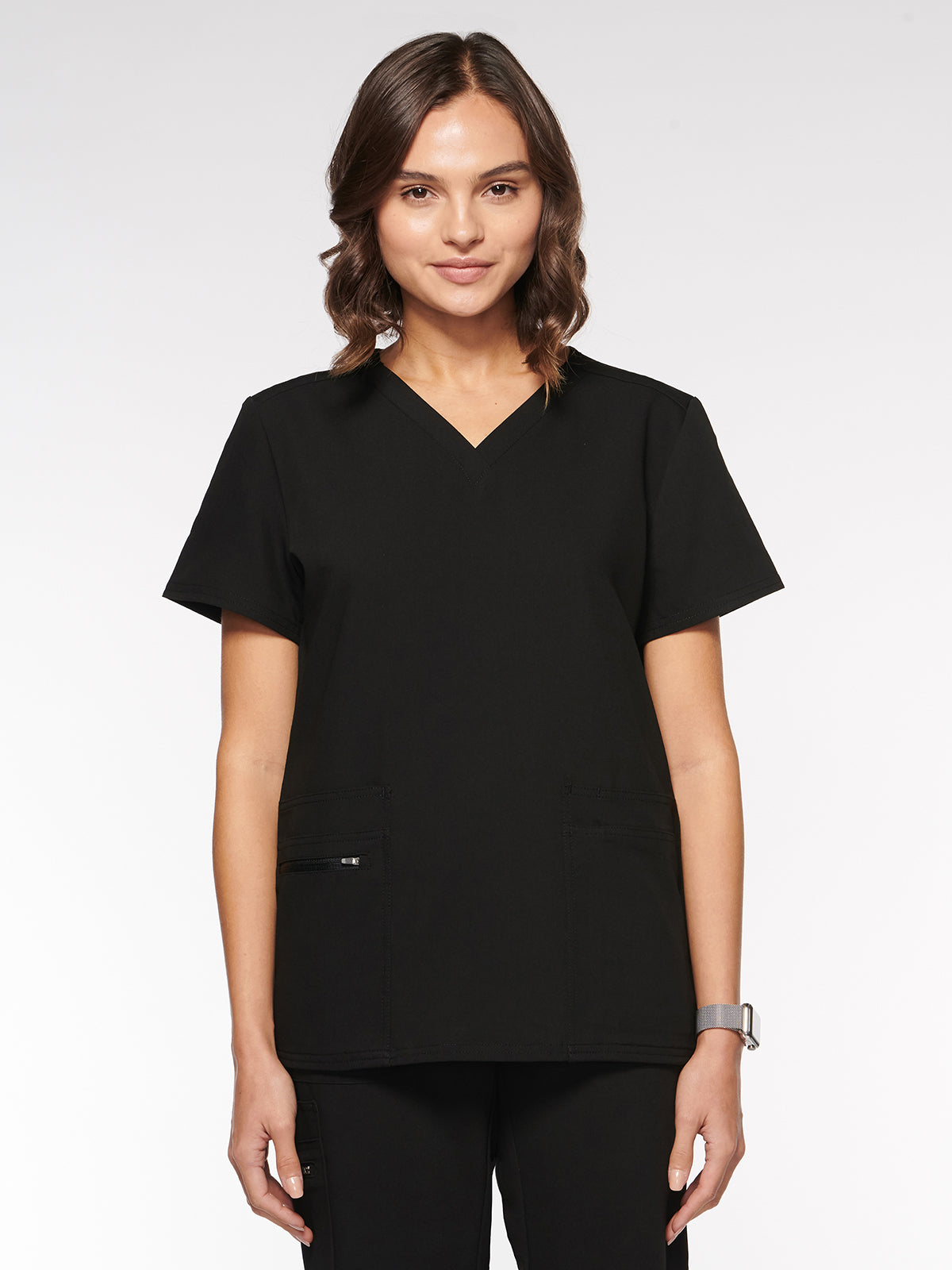 Nile Womens Top Classic V-Neck with 6 Pockets (94001)