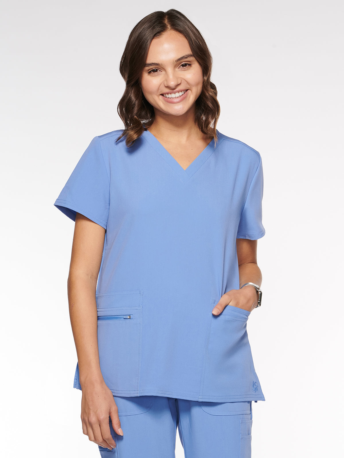 Nile Womens Top Classic V-Neck with 6 Pockets (94001)
