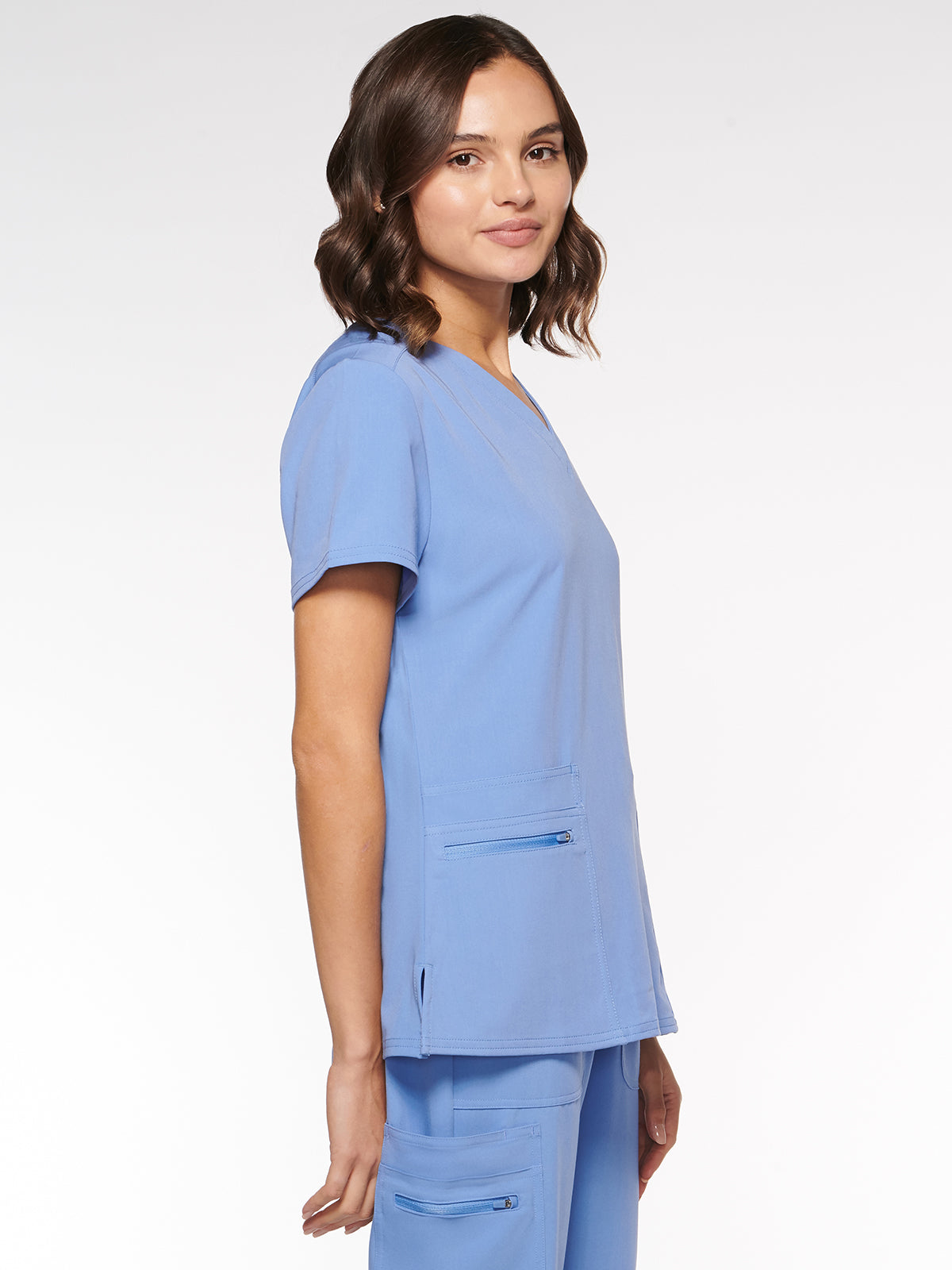 Nile Womens Top Classic V-Neck with 6 Pockets (94001)