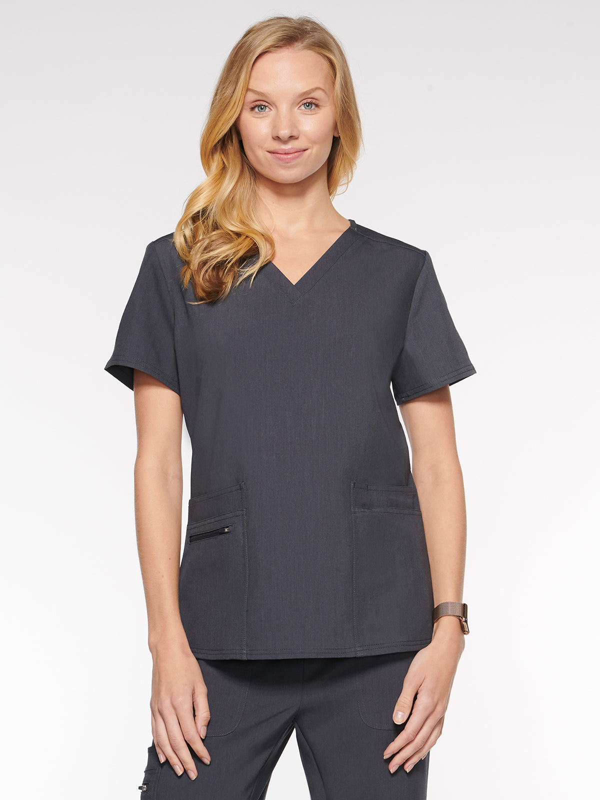 Nile Womens Top Classic V-Neck with 6 Pockets (94001)