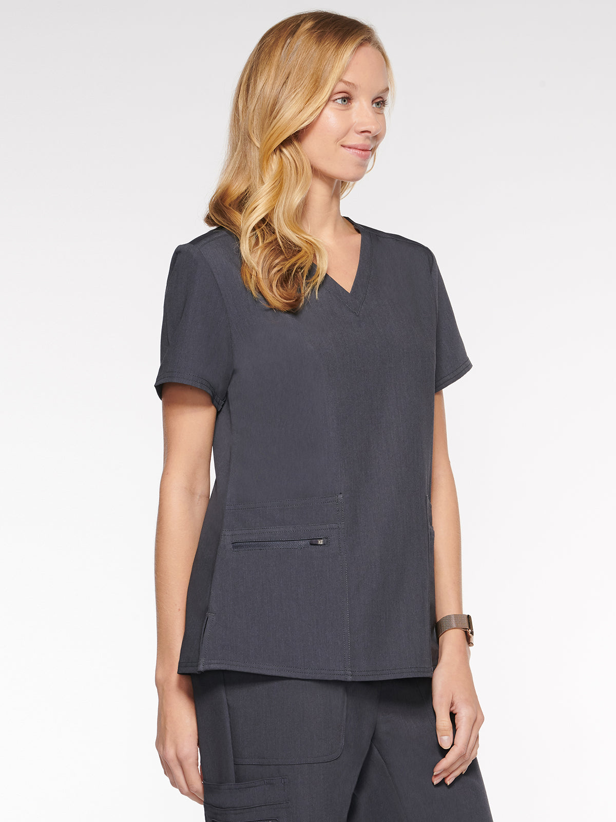 Nile Womens Top Classic V-Neck with 6 Pockets (94001)