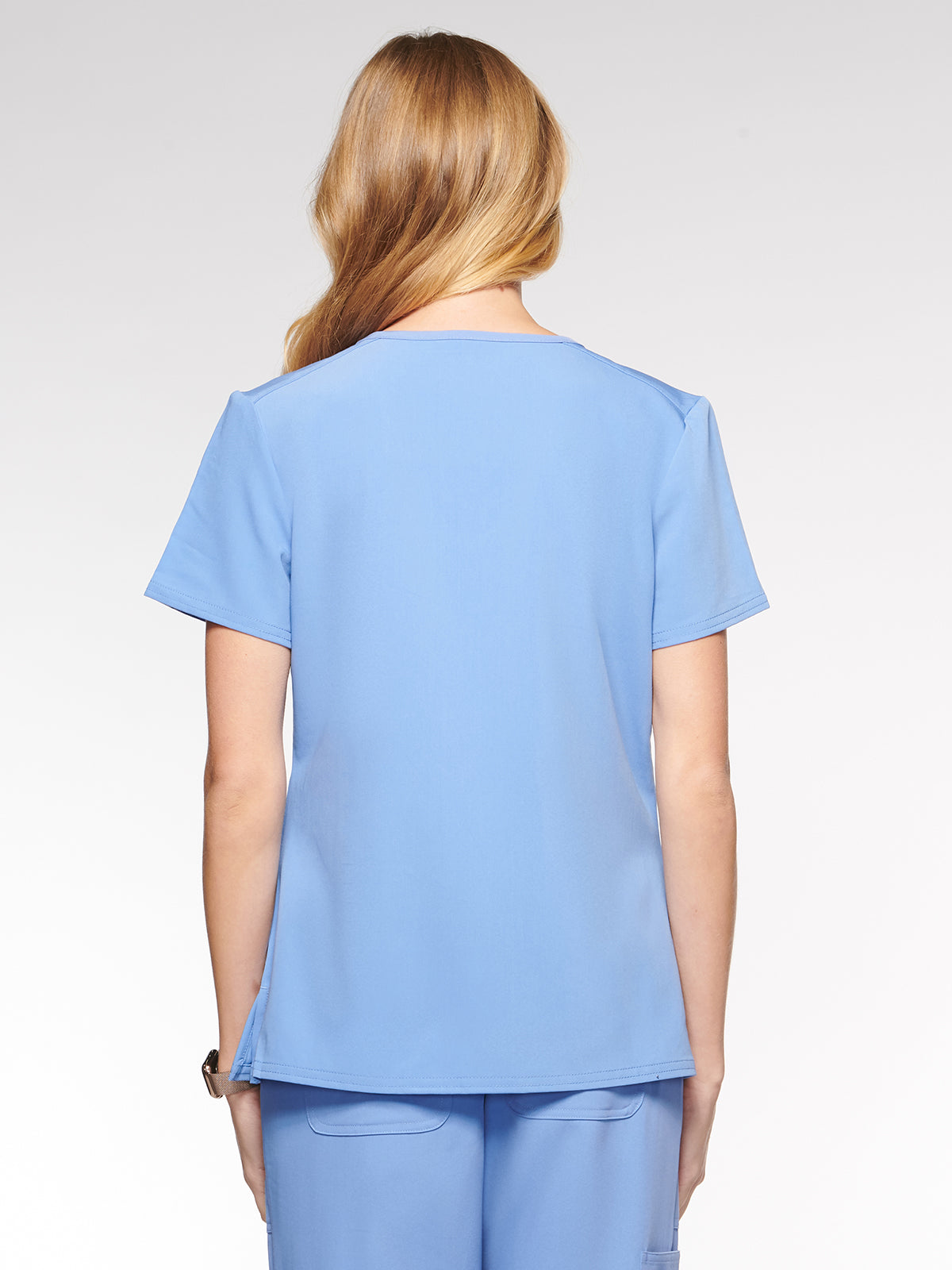 Nile Womens Top Rounded V-Neck with 4 Pockets (94002)