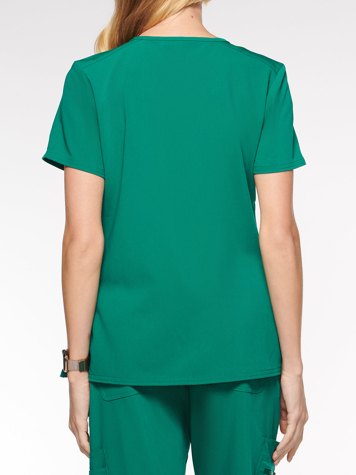 Nile Womens Top Rounded V-Neck with 4 Pockets (94002)