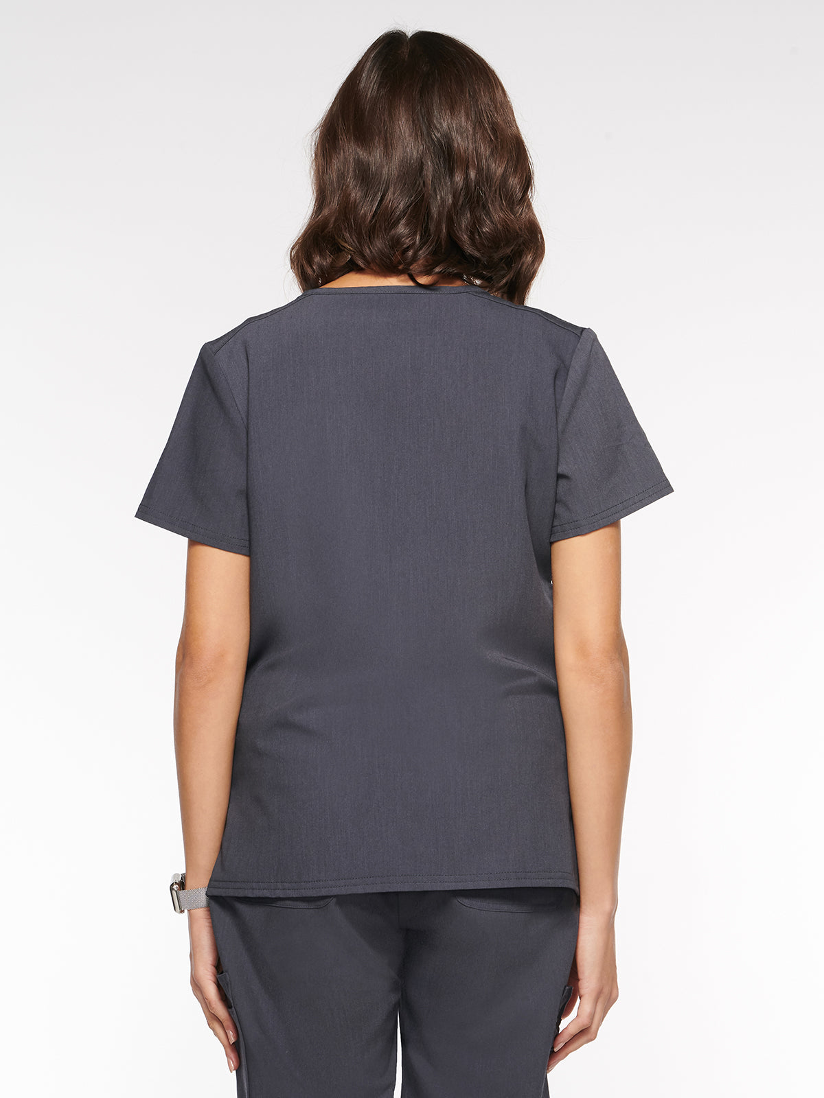 Nile Womens Top Rounded V-Neck with 4 Pockets (94002)