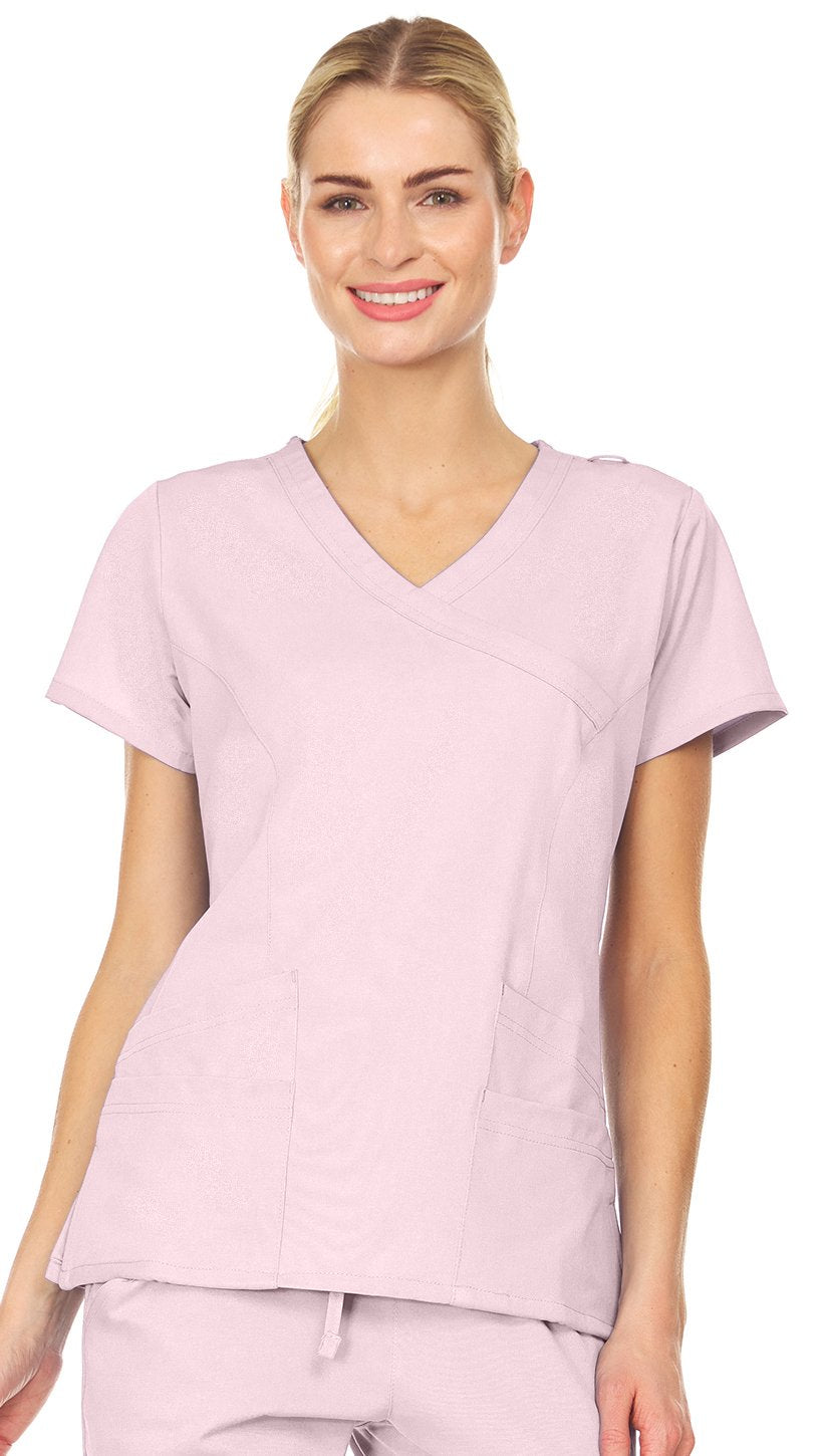 Violet - Mini Marilyn Mock Wrap Scrub Top