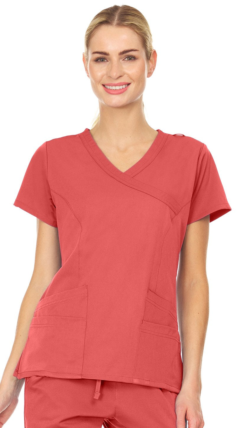 Violet - Mini Marilyn Mock Wrap Scrub Top