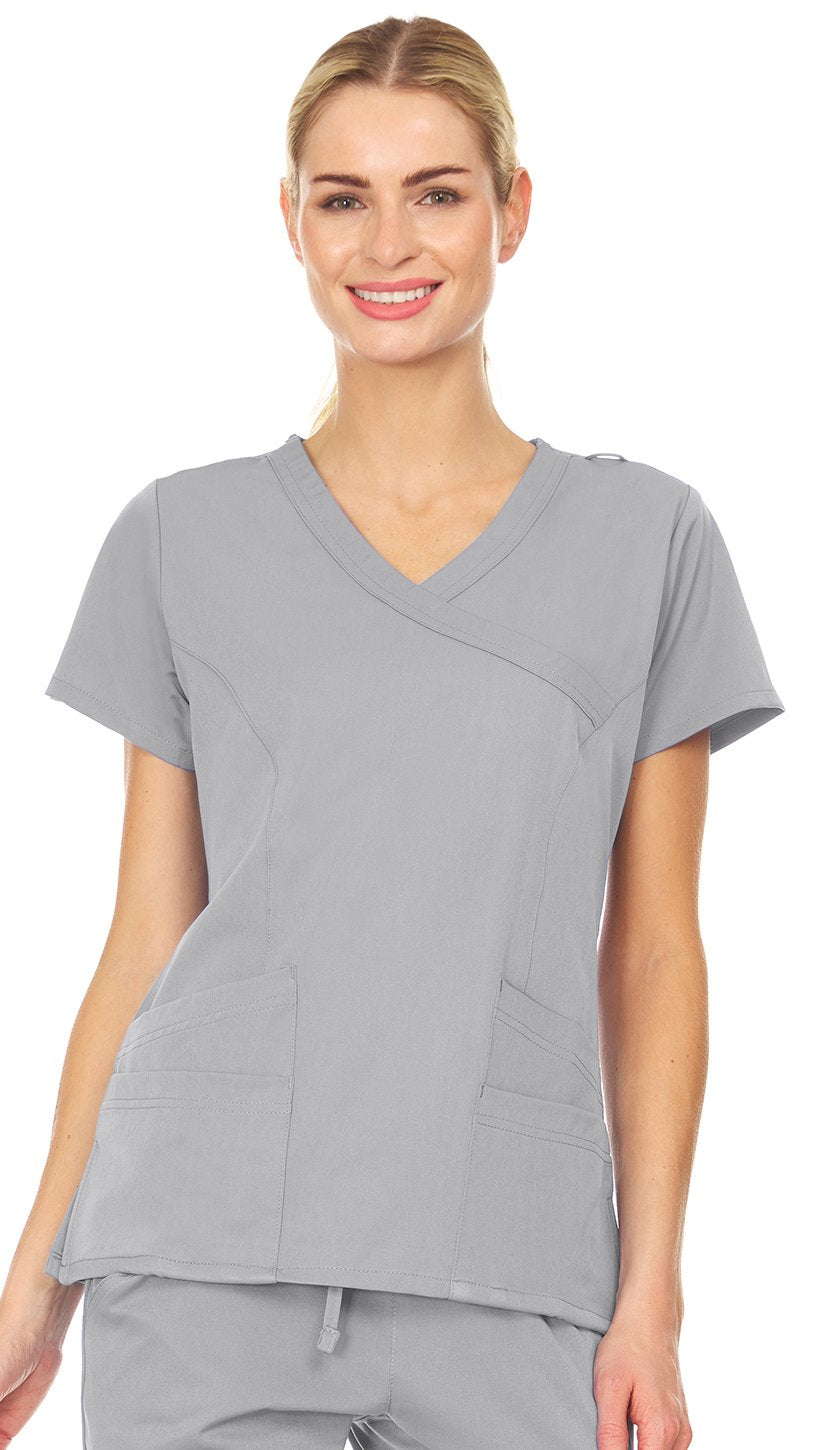 Violet - Mini Marilyn Mock Wrap Scrub Top