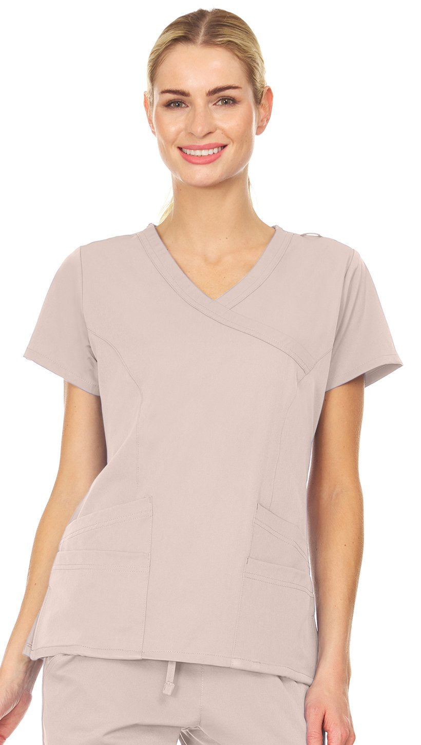 Violet - Mini Marilyn Mock Wrap Scrub Top