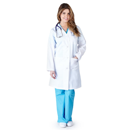 # 1516 Unisex White 3 Pocket Lab Coat