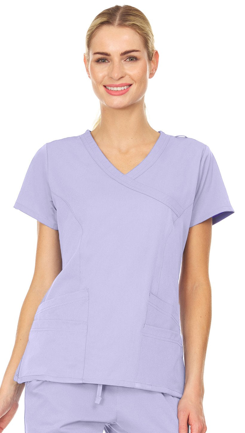 Violet - Mini Marilyn Mock Wrap Scrub Top