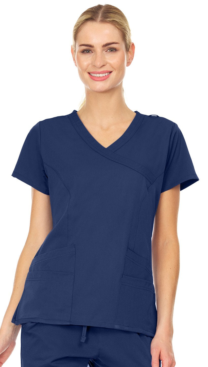 Violet - Mini Marilyn Mock Wrap Scrub Top