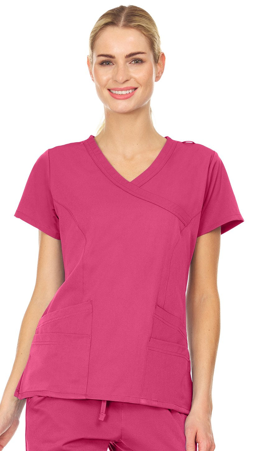 Violet - Mini Marilyn Mock Wrap Scrub Top