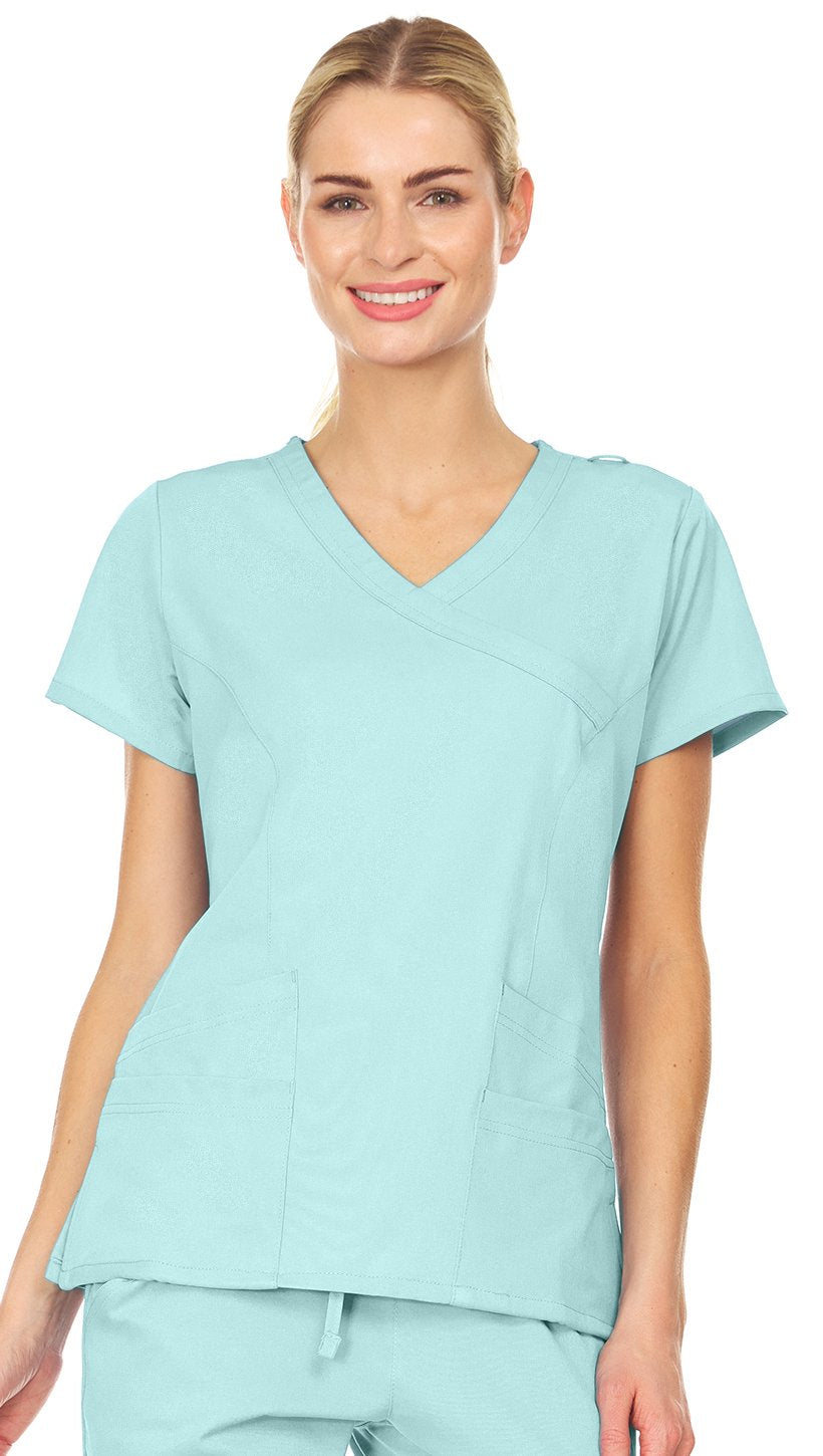 Violet - Mini Marilyn Mock Wrap Scrub Top