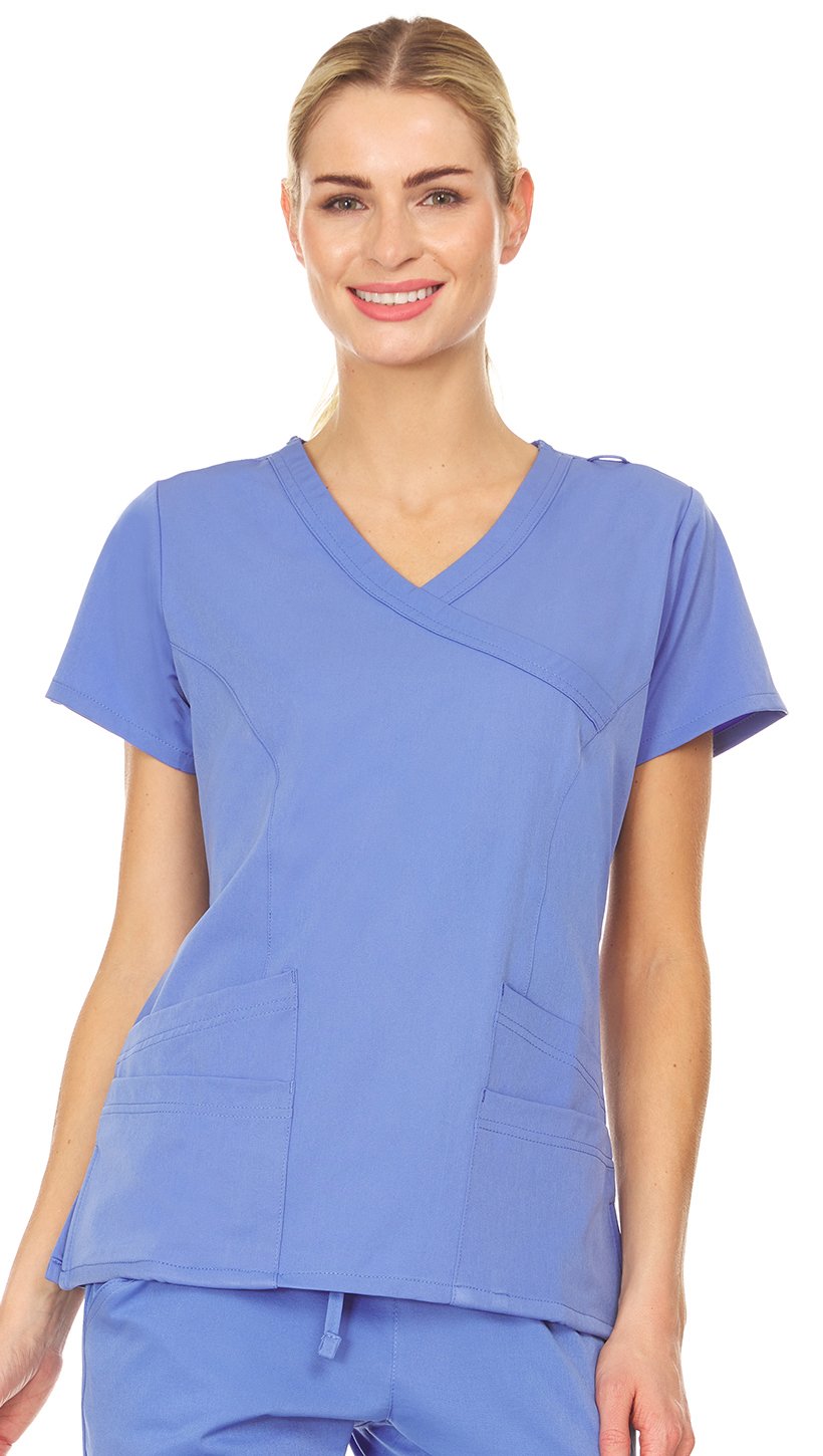 Violet - Mini Marilyn Mock Wrap Scrub Top