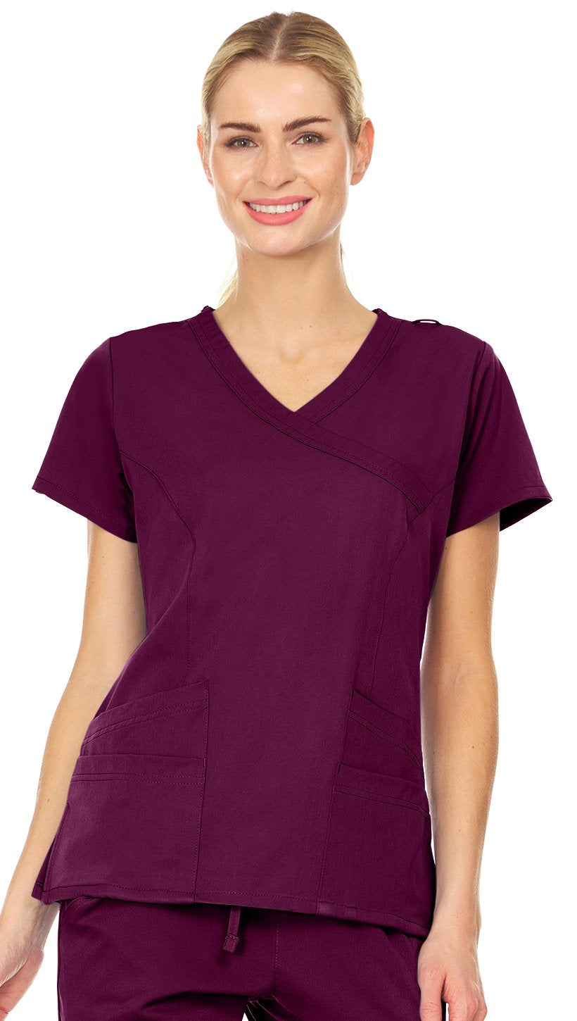 Violet - Mini Marilyn Mock Wrap Scrub Top