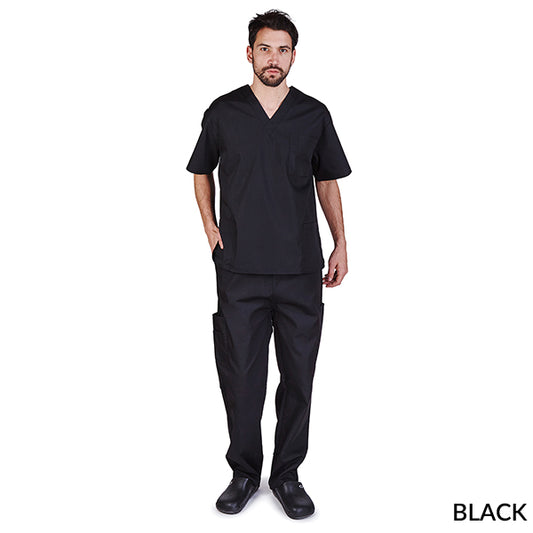 BP102 UNISEX SOLID V-NECK SCRUB SET