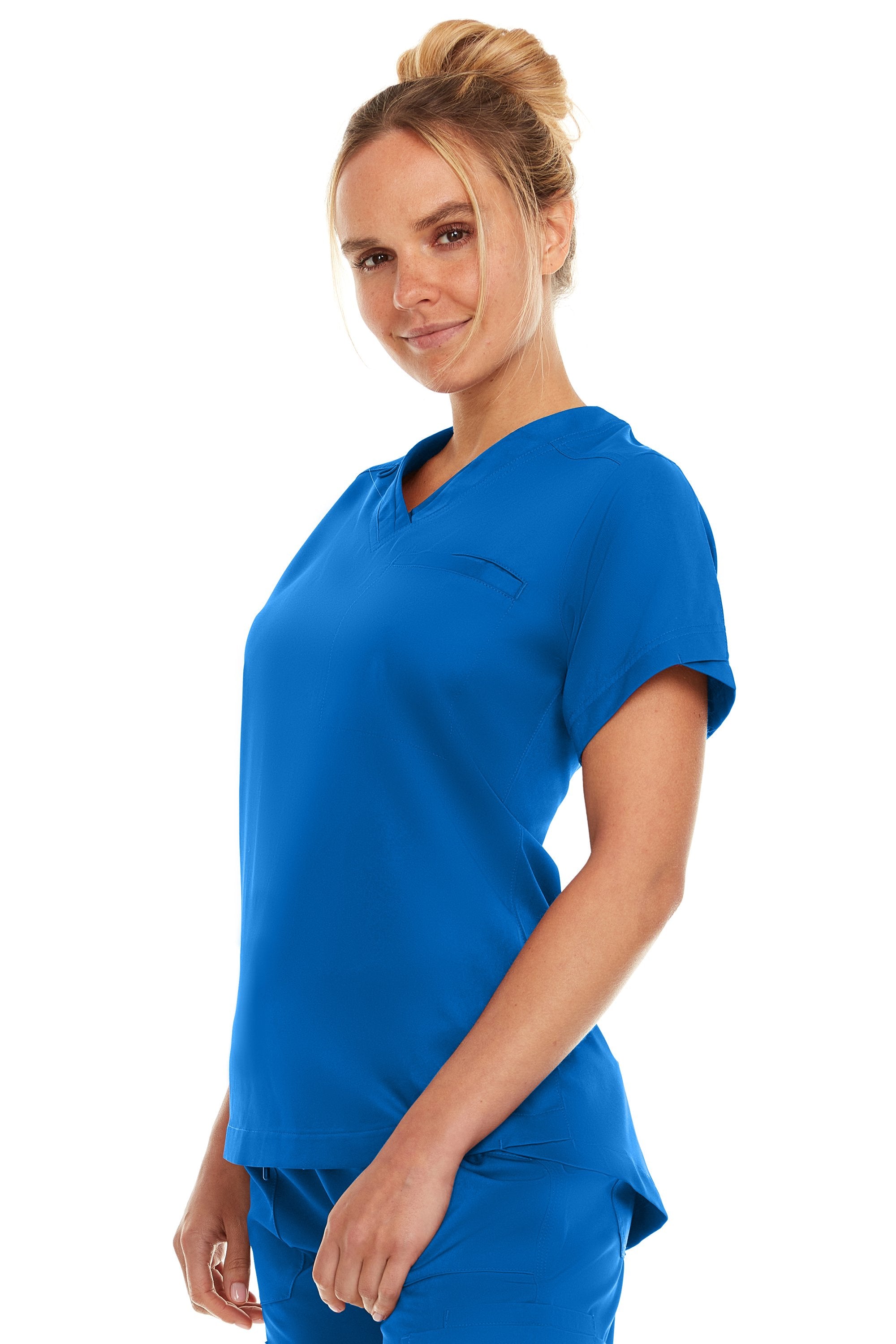 Kim - Medichic V neck Tuck in Top,Royal, Classique Scrubs