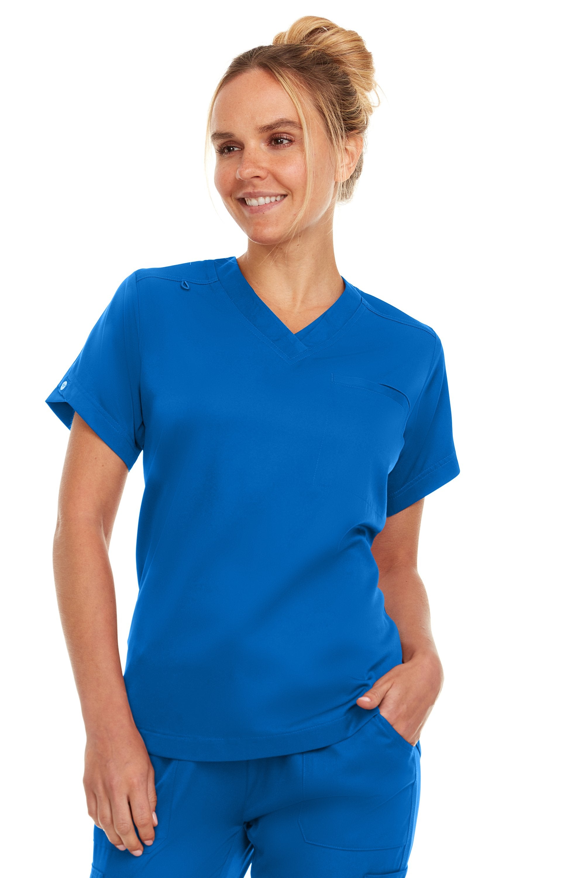 Kim - Medichic V neck Tuck in Top,Royal, Classique Scrubs