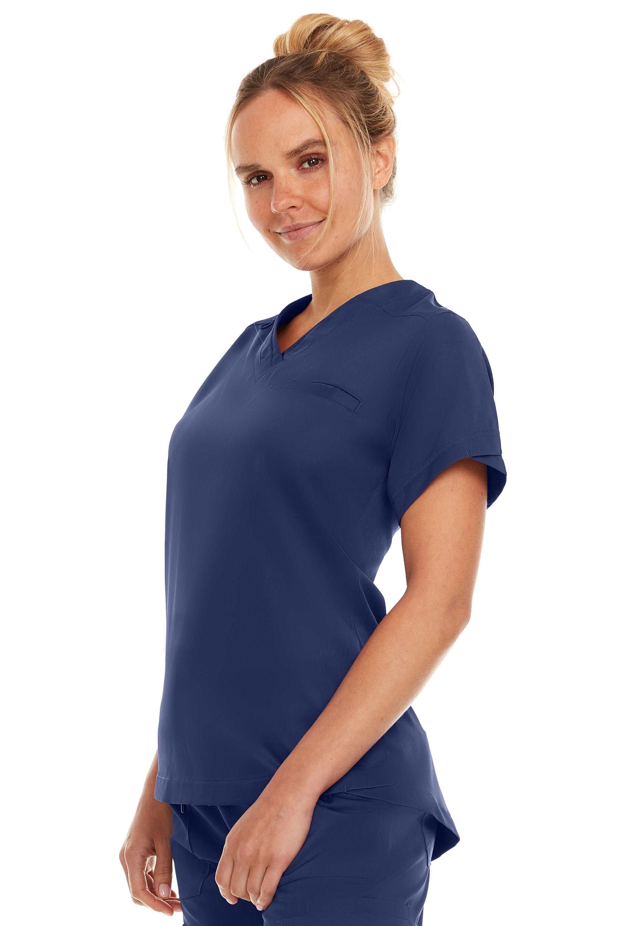 Kim - Medichic V neck Tuck in Top, Galaxy, Classique Scrubs